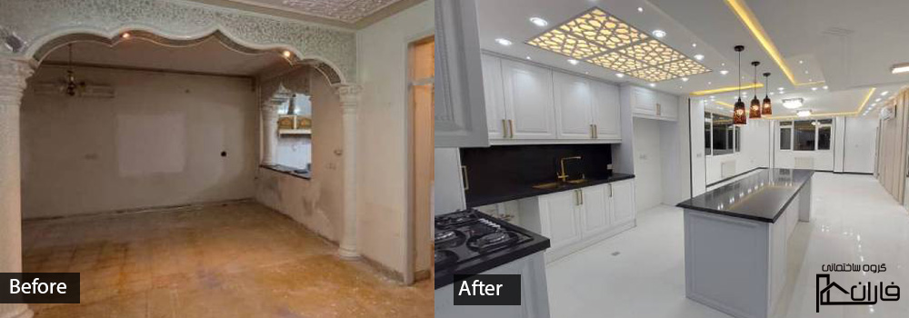 مراحل بازسازی ویلا